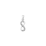 Sterling Silver Pave Infinity Necklace - Hypoallergenic Sterling Silver Jewellery  21mm * 6mm