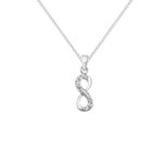 Sterling Silver Pave Infinity Necklace - Hypoallergenic Sterling Silver Jewellery  21mm * 6mm