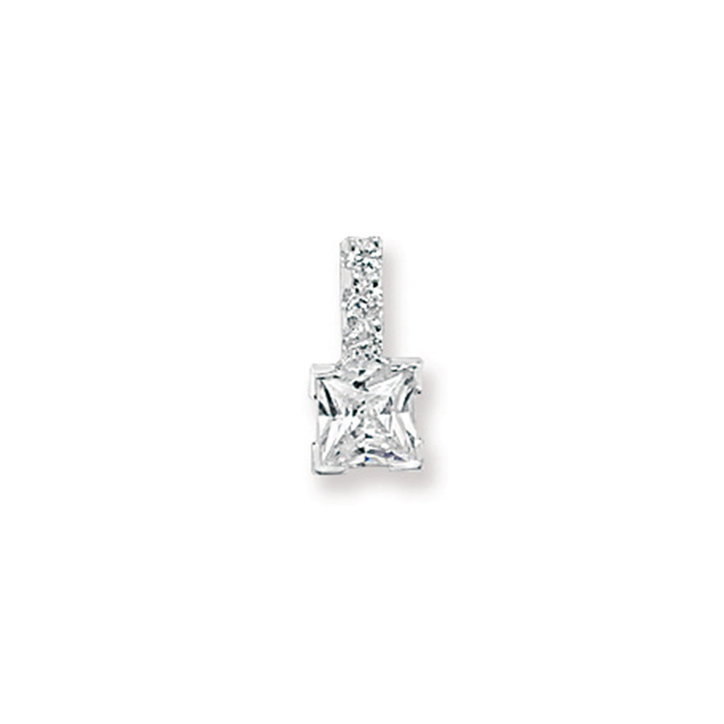 Sterling Silver Fancy Cubic Zirconia Drop Necklace - Hypoallergenic Sterling Silver Jewellery by Aeon