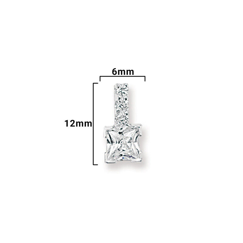 Sterling Silver Fancy Cubic Zirconia Drop Necklace - Hypoallergenic Sterling Silver Jewellery by Aeon