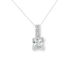 Sterling Silver Fancy Cubic Zirconia Drop Necklace - Hypoallergenic Sterling Silver Jewellery by Aeon