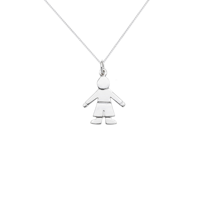 Aeon Sterling Silver Boy Pendant, Necklace Chain - Hypoallergenic Sterling Silver Pendant - Premium Quality Fashionable Stylish Elegant Jewellery - 27mm * 18mm