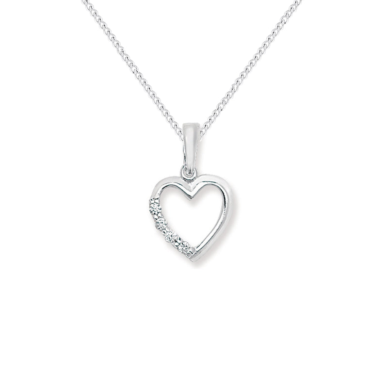 Sterling Silver Heart Necklace - Hypoallergenic Sterling Silver Jewellery by Aeon - 23mm * 15mm