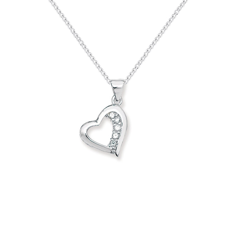 Sterling Silver Heart Necklace - Hypoallergenic Sterling Silver Jewellery by Aeon - 22mm * 14mm