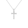 Sterling Silver Beaded Cross Necklace - Hypoallergenic Sterling Silver Jewellery by Aeon - 25mm * 14mm