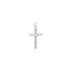 Sterling Silver Cubic Zirconia Cross With Heart Necklace - Hypoallergenic Sterling Silver Jewellery by Aeon - 26mm * 16mm