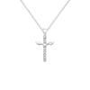 Sterling Silver Cubic Zirconia Cross With Heart Necklace - Hypoallergenic Sterling Silver Jewellery by Aeon - 26mm * 16mm